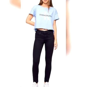Calvin Klein Womens Skinny Ankle Jeans Black NWT - Picture 1 of 7