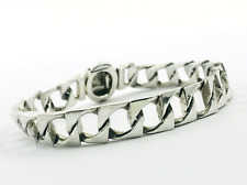 Taxco Mexican 950 Sterling Silver Curb Chain Bracelet  8.1", 20.5 cm, 40 grams