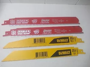 Lot Of 4 Reciprocating Saw Blades DeWalt And Diablo Bi Metal - Picture 1 of 6