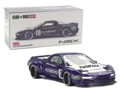 Coche fundido a presión púrpura Kaido House x Mini GT 1:64 Honda NSX Kaido Racing V2 KHMG173 Foto 1 de 4