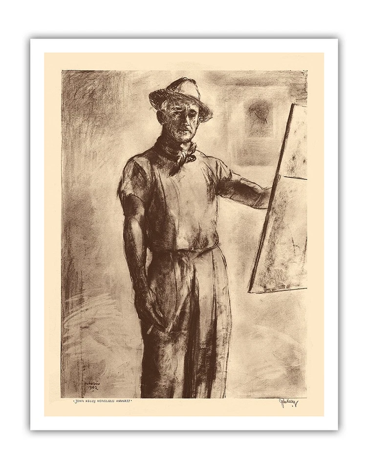 Autorretrato de John Kelly - Honolulu Hawaii por John Melville Kelly 1942 Foto 1 de 1