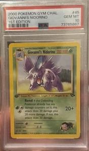 2000 Pokemon Gym Challenge 1st Edition Giovanni's Nidorino PSA 10 - UK seller - Picture 1 of 2