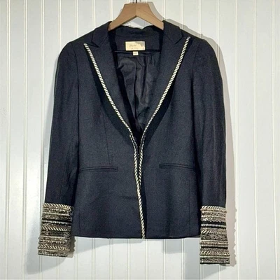 Chaqueta Blazer de Lana Elizabeth and James Talla 2 Borde de Cadena Militar Oscura Academia Foto 1 de 4