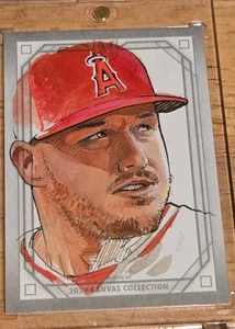 2024 Topps Mike Trout 1/1 Museum Collection-Canvas Art- Lee Kohse! NM-MT Beauty - Picture 1 of 5