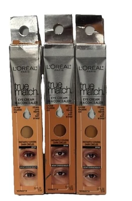 3x L'Oreal True Match Eye Cream In A Concealer Medium W5-6, Dark W7-8 &  C7-8 - Image 1 of 3