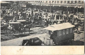 Waxahachie, Texas Straßenszene Pferdekutschen 1910 antike Postkarte - Bild 1 von 2