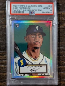 2022 Topps X Naturel 1952 Julio Rodriguez (RC) #A-3 Art Rainbow Foil /99 PSA 10 - Bild 1 von 3