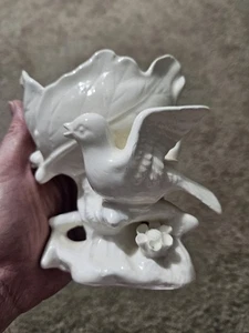 PLANTADOR DE PÁJAROS MARFIL PORCELANA ARDALT LENWILE VINTAGE DE JAPÓN FLOR 3D - Imagen 1 de 10