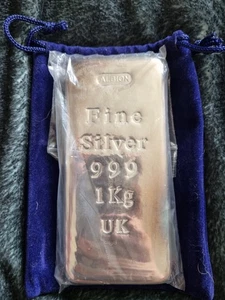 Albion 1kg Kilo Silver Bar 999 Fine Silver Bullion with Toning - Picture 1 of 8