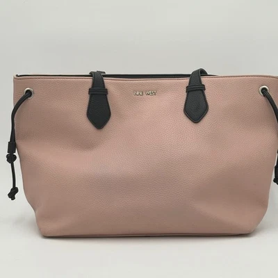 Bolso de Mano Nine West Rosa Negro Borde Shopper Bolso de Mano Cartera Mujeres Foto 1 de 4