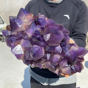 22lb Natural Amethyst geode quartz cluster crystal specimen Healing - Picture 1 of 7