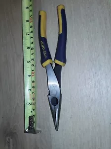 IRWIN Vise-Grip Long Nose Pliers with Wire Cutter, 8", 2078218, Blue, Stainless, - Picture 1 of 5