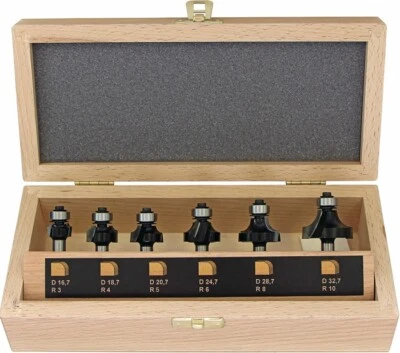 FISCH Abrundfräsersatz 6-tlg. Fräsersatz Fräser HM Abrundfräser für Oberfräse - Bild 1 von 2