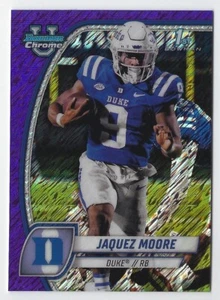 2024 Bowman Chrome University #92 Jaquez Moore refractor brillante púrpura - Imagen 1 de 2