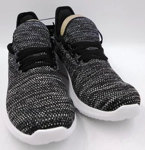 ATHLETIC WORKS Women Sneakers Black White Lace Up Memory Foam Shoes 9 or 9.5 - Picture 1 of 8