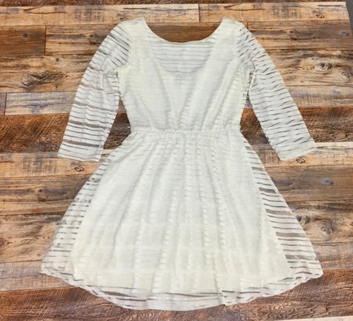 OFF WHITE Lily Rose Off White Cream 3 4 Sleeve Dress Small Juniors
