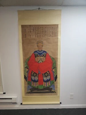 ENORME EMPERATRIZ CHINA ANTIGUA ACUARELA ORIGINAL SOBRE SEDA SOBRE PAPEL PINTURA SIN FIRMAR Foto 1 de 4