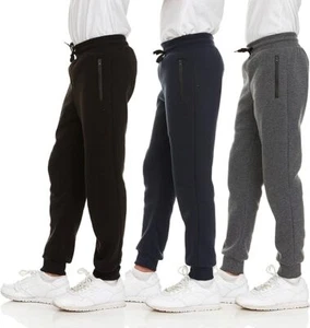 3 PACK: Youth Fleece Jogger Sweatpants Boys Kids clothes Boys Joggers Size 4-20 - Picture 1 of 37