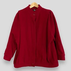 Vintage Coat Wool Blend Women Red Winter Button-Up Classic Forecaster of Boston - Picture 1 of 12