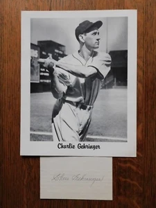 Charlie Gehringer SIGNED Index Card and 8 by 10 Photo Detroit HOF - Picture 1 of 2
