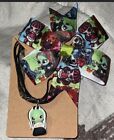 Monster high  hair bow clip and necklace set Frankie stein clay figure 