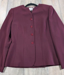 Le Suit Blazer Jacke Damen 8 weinrot Langarm Knopfleiste adrette Karriere Büro - Bild 1 von 8