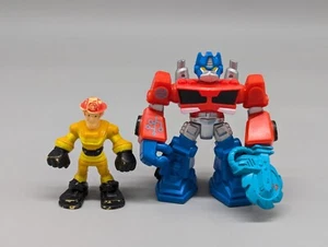 Playskool Heroes Transformers Rescue Bots Optimus Prime & Kade Burns Figures - Picture 1 of 17