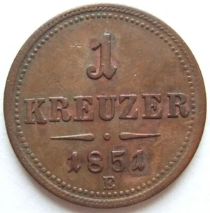Coin Austria 1 Kreuzer 1851 E in Extremely fine - Picture 1 of 2