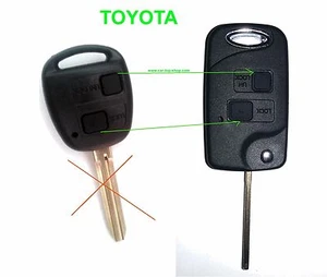 Umbau-Satz auf Klappschüssel für Toyota 2-Tasten Schlüssel Corolla Avensis RAV4 - Bild 1 von 11
