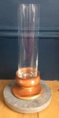 Designer Vase "Ron Emett" Glas, Holz & Granit modern dekorativ modern - Bild 1 von 4