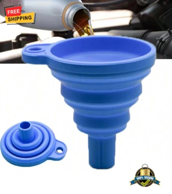 2 peças funil de motor de silicone universal ferramenta dobrável de transferência de óleo e fluido - Imagem 1 de 4