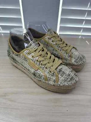 Tory Burch Zapatos Para Mujer 7.5 Neutro Tweed Mar Oxford Alpargata Tenis Foto 1 de 4