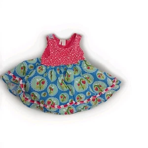Matilda Jane Work of Heart Strawberries & Crafts Ruffle Dress Size 4 - Picture 1 of 6