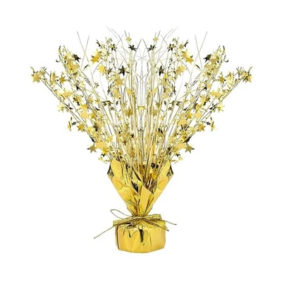 6 Centro de mesa con spray de lámina de estrella metálica dorada decoración de fiesta Foto 1 de 4