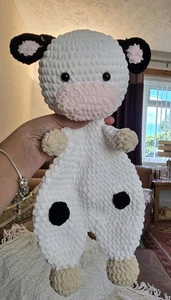 Handmade Crochet Cow Baby Comforter - Baby Shower Gift- Boxed - Picture 1 of 3