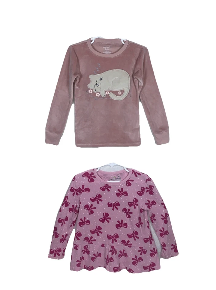 Paquete de 2 suéteres para niñas talla 4T rosa polar y algodón, Carter’s, jumping beans Foto 1 de 4
