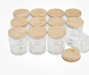 20 Pcs. Pavelle 6 Oz. Glass Candle Jars With Lids, Candle Jars With Bamboo Lids - Picture 1 of 2