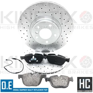 PER BMW X5 30d M SPORT F15 DISCHI FRENO ANTERIORI FORATI PASTIGLIE SENSORE USURA FILO 348mm - Foto 1 di 5