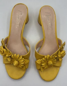 Nanette Lepore Dainty Sandals Slide Women’s Sz 8M Floral Slip On Yellow Summer - Picture 1 of 7