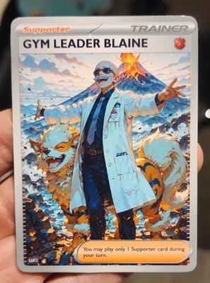 Blaine - Pokemon - Waifu - Goddess - DIY - Full Art - Glossy - Trainer Card - Image 1 of 2