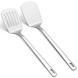 Stainless Steel Spatula Set - Slotted and Solid Turners for Kitchen Use - Picture 1 of 8
