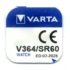 10 x VARTA 364 SR621SW V364 D364 SR60 1.55V Silver Oxide Watch Batteries Cells - Picture 1 of 3