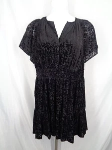 Mini Vestido By Anthropologie Floral Negro Terciopelo The Somerset Talla Grande 1X Nuevo - Imagen 1 de 10