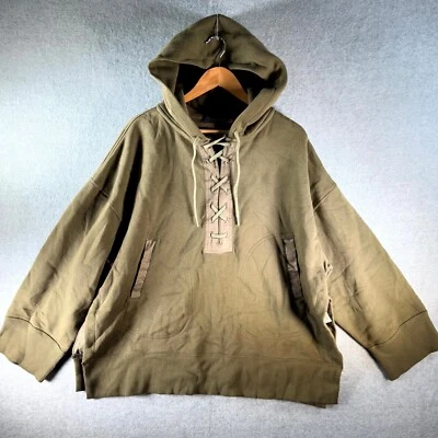 Sudadera con capucha con cordones Polo Ralph Lauren para mujer talla XS/S verde oliva polar abertura lateral Foto 1 de 4