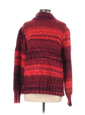 Bianca G. Womens Sz M Italian Red Chunky Wool Turtleneck Knit Sweater & Hat NEW - Image 1 of 4