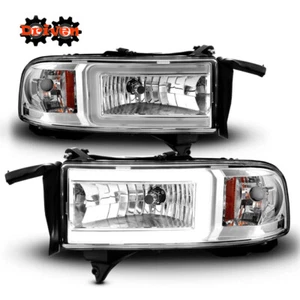 94-01 Dodge Ram 1500 2500 3500 Chrome Housing 1pc Headlights Corner CCFL C DRL - Picture 1 of 4