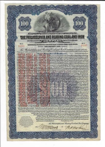 PENNSYLVANIA 1924 Philadelphia & Reading Coal & Iron Company Bond Certificate - Imagen 1 de 2