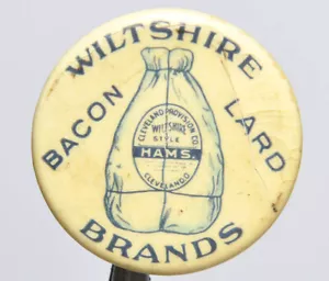 PULSANTE PINBACK PUBBLICITARIO VINTAGE MARCA WILTSHIRE SBACON LARDO - Foto 1 di 4
