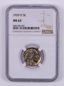 1929-D Indian Head Buffalo Nickel 5C NGC MS63 RB001 - Picture 1 of 2