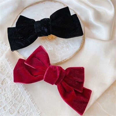 1x Terciopelo Niños Niñas Moño Pinza para el Cabello Moño Nudo Pinzas para el Cabello Accesorios para el Cabello Foto 1 de 4